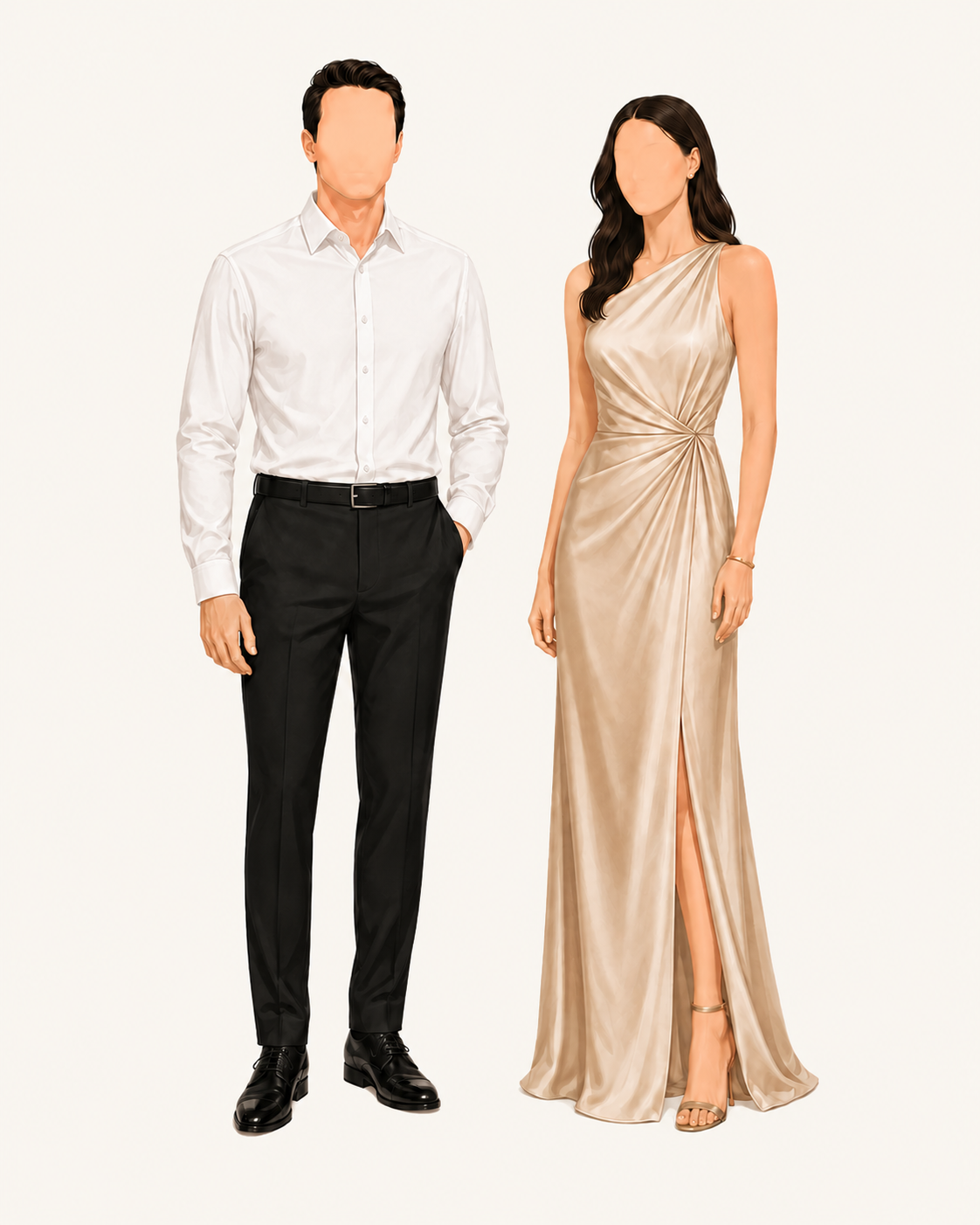 Formal wedding attire sample for wedding guests